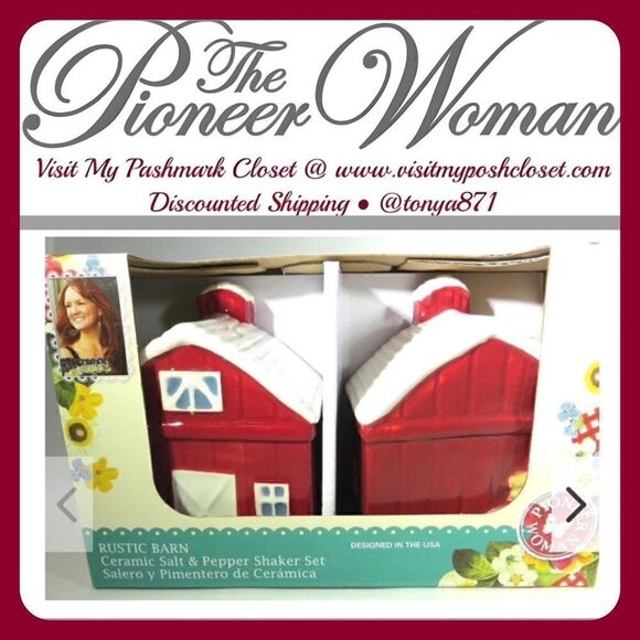 🦋 New Pioneer Woman Charlie at the Red Barn Salt & Pepper Shakers - Picture 1 of 5